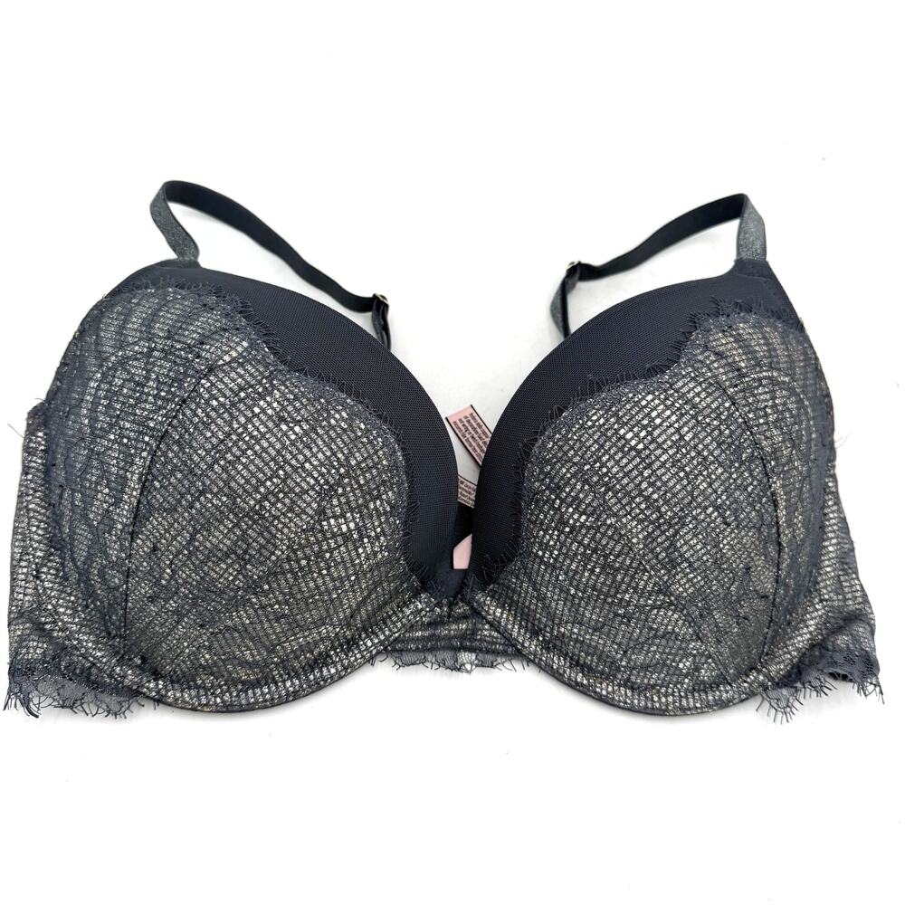 Victoria's Secret Dream Angels Grey Push-Up Bra Size 34DD